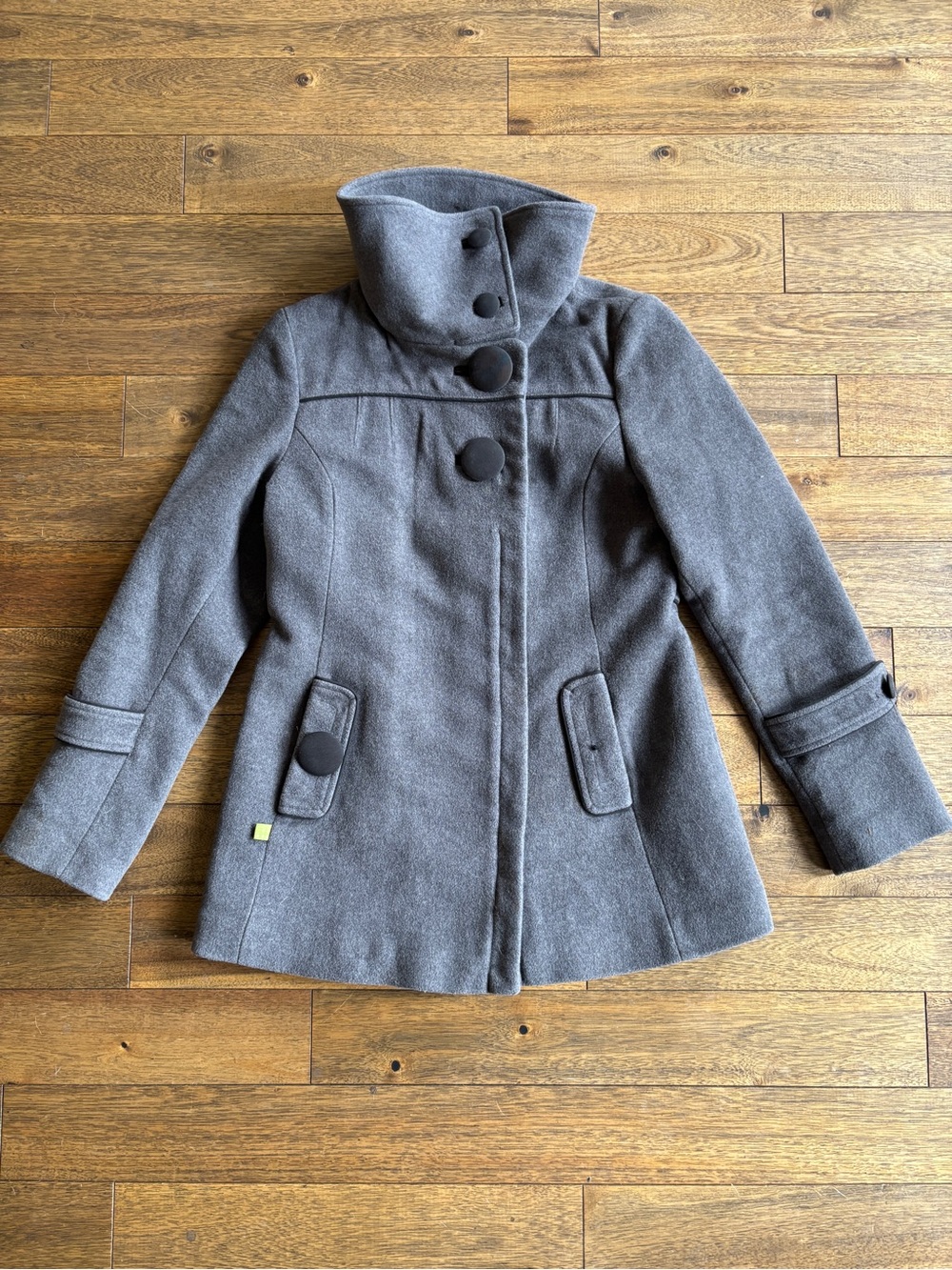 Soia & Kyo Charcoal Wool Blend Coat Size M Medium